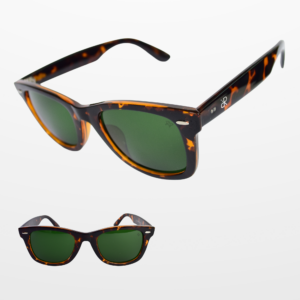 cuadrado carey/havana/tortoise lente verde g15 estilo wayfarer