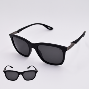rectangular negro matte lente gris polarizado estilo scuderia ferrari