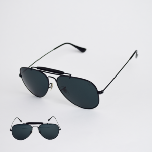 aviador con puente negro lente negro estilo outdoorsman