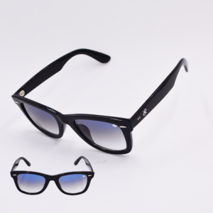 cuadrado negro lente azul degrade estilo wayfarer
