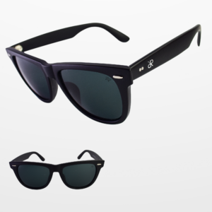 cuadrado negro matte lente gris large estilo wayfarer