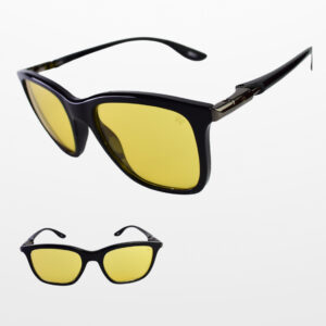 cuadrado negro lente amarillo traslucido estilo scuderia ferrari